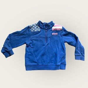 Vineyard Vines Blue Kids Sweatshirt with Flag Patches
